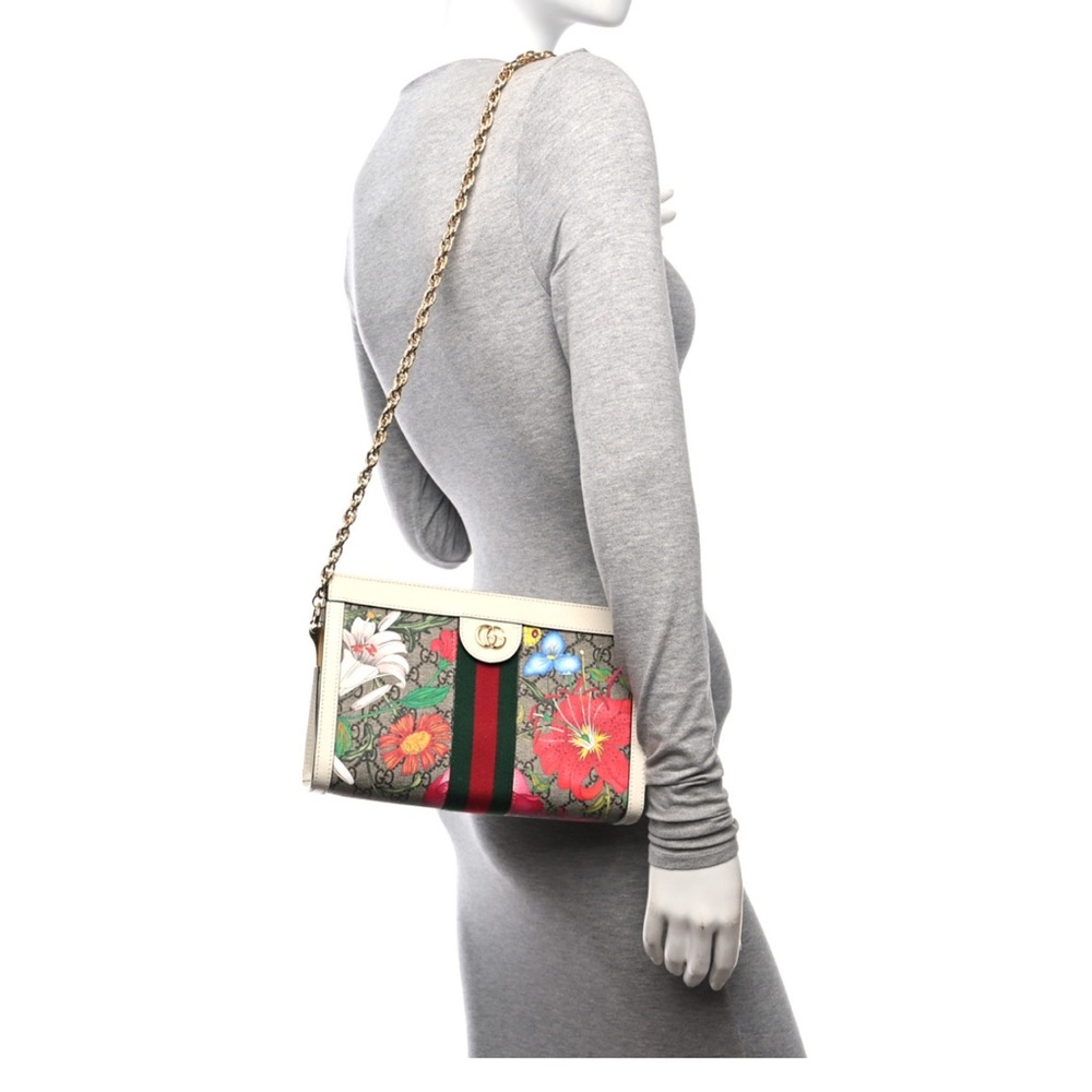 NEW Gucci GG Supreme Flora Ophidia Chain shoulder bag - Picture 5 of 15
